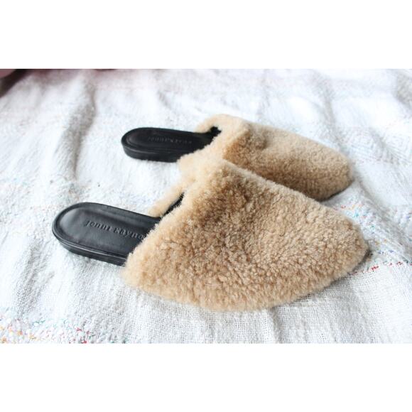 Jenni Kayne Shearling Fur Teddy Slide Mule Sandals Size 39 - Picture 3 of 5